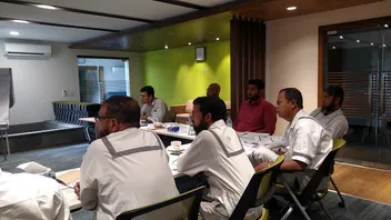 Technical staff in a classroom training session